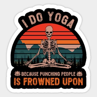 Skeleton yoga vintage Sticker